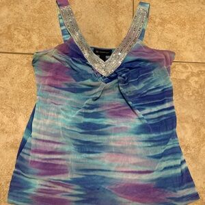 INC International Concepts Blue and Purple Tank Top